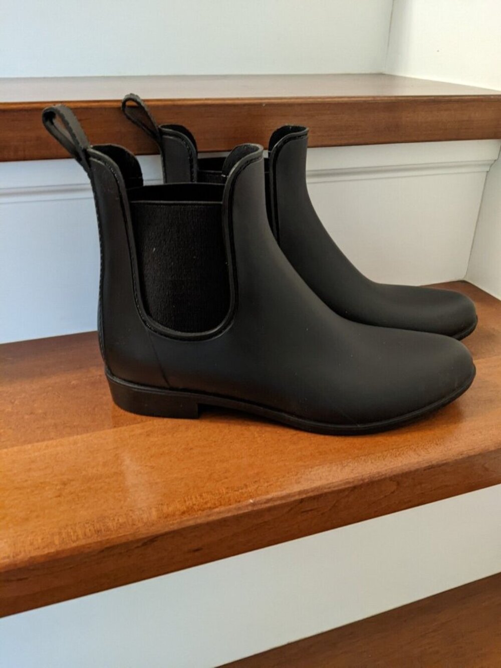 J Crew black Chelsea rain boots size 9